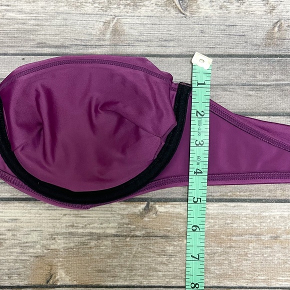 Paula Hermanny Vix Purple Solid Lolita Bandeau Bikini Top NWT Large Underwire - Picture 9 of 12